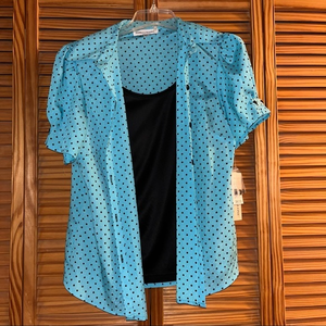 Rebecca Malone Short Sleeve Blouse PXL,‎ Petite